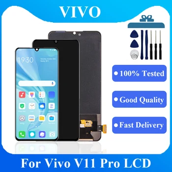 Už Vivo V11 Pro LCD Ekranas Jutiklinis Skydelis skaitmeninis keitiklis Asamblėjos Pakeisti Vivo v11 pro 1804,1806,1814 LCD
