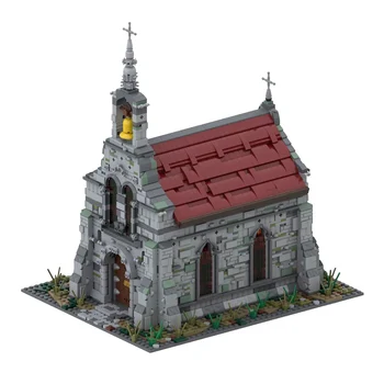 Įgaliotas SS Viduramžių Streetscape Bažnyčios Modelis Viduramžių Tematikos Modulinių Pastatų Plytos Žaislų Rinkinys (3663PCS)