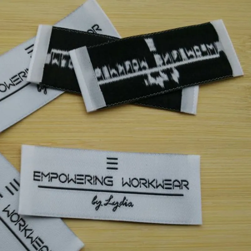 2000pcs Užsakymą cursive raidžių light pink Damask poliesteris austinės etiketės, drabužių 6 * 2 cm