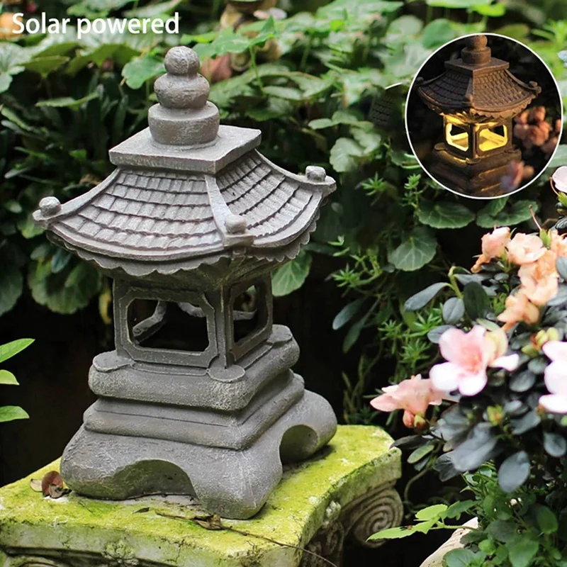 2X Japonų Stiliaus Kiemo Dekoracija Dervos Saulės Lempos Palace Žibintai Zen Kraštovaizdžio Šviesos Sodas Puošmena