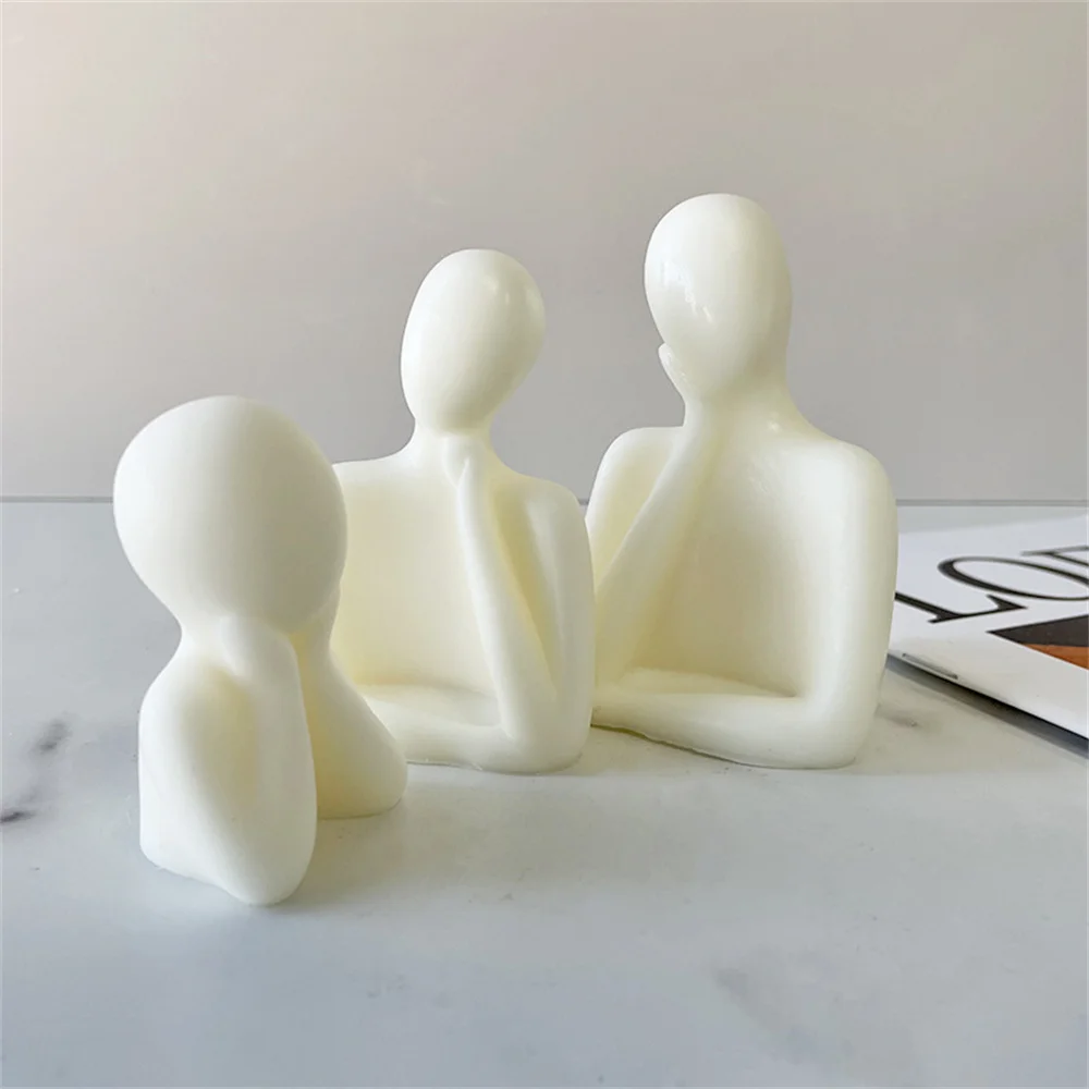 3D Šeimų Žvakė Silikono Formos Abstraktusis Menas, Kūno Kvapus, Žvakių Liejimo Portretas Aromatas Gipso, Molio Muilas Pelėsių Namų Puošybai
