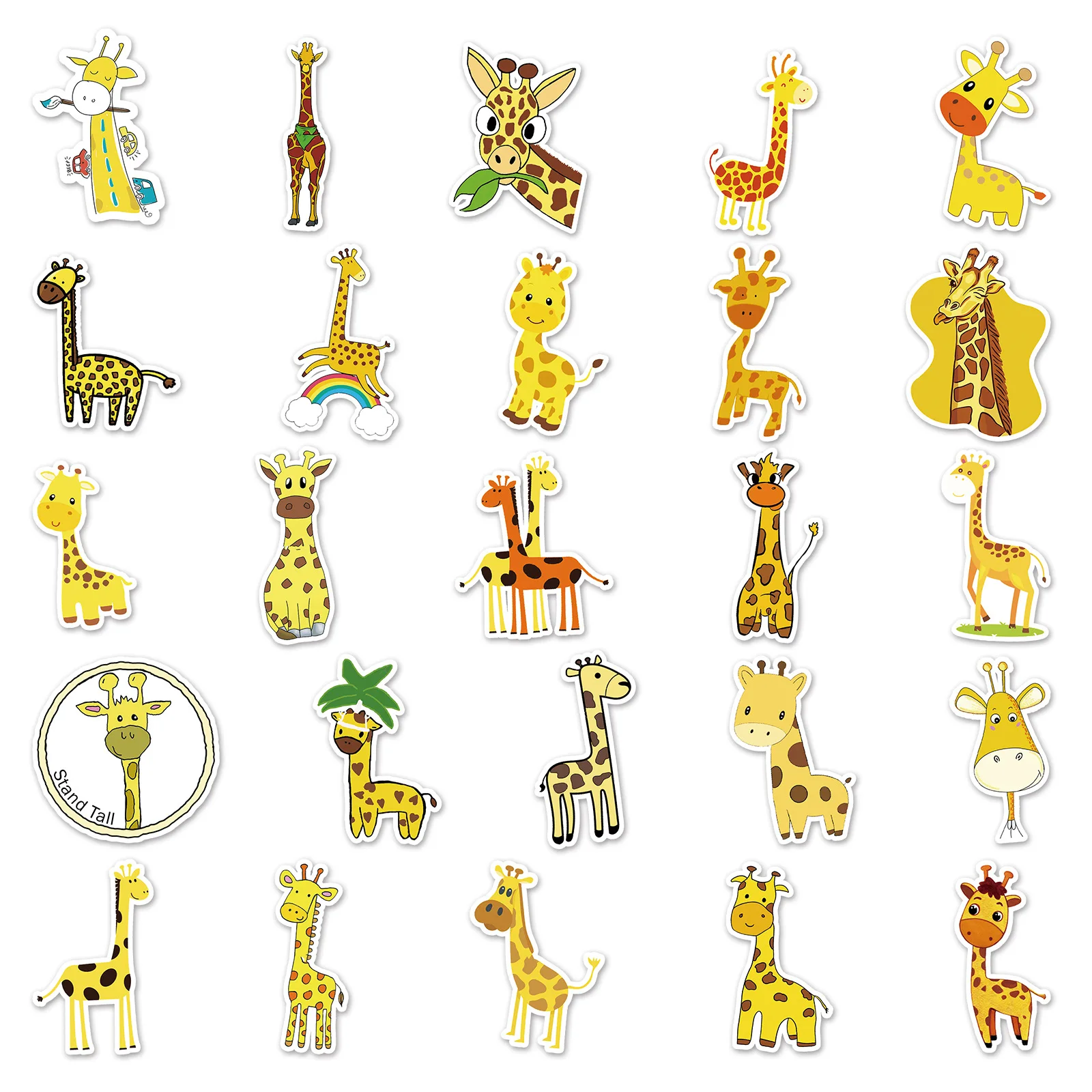 50Pcs Animacinių filmų Žirafa Lipdukai Vandeniui Vinilo dėl Riedlentė Nešiojamas Bagažo užrašų knygelė Vandens Butelį, Automobilių Lipdukai