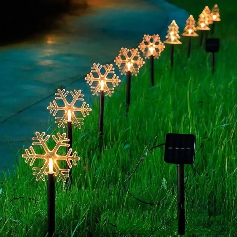 5vnt LED Saulės Vejos lempos Lauke Vandeniui Kalėdų Eglutė Snaigės Žvaigždžių Dekoro Šalies Sodas, Veranda, Kraštovaizdžio Saulės šviesos Žibintai