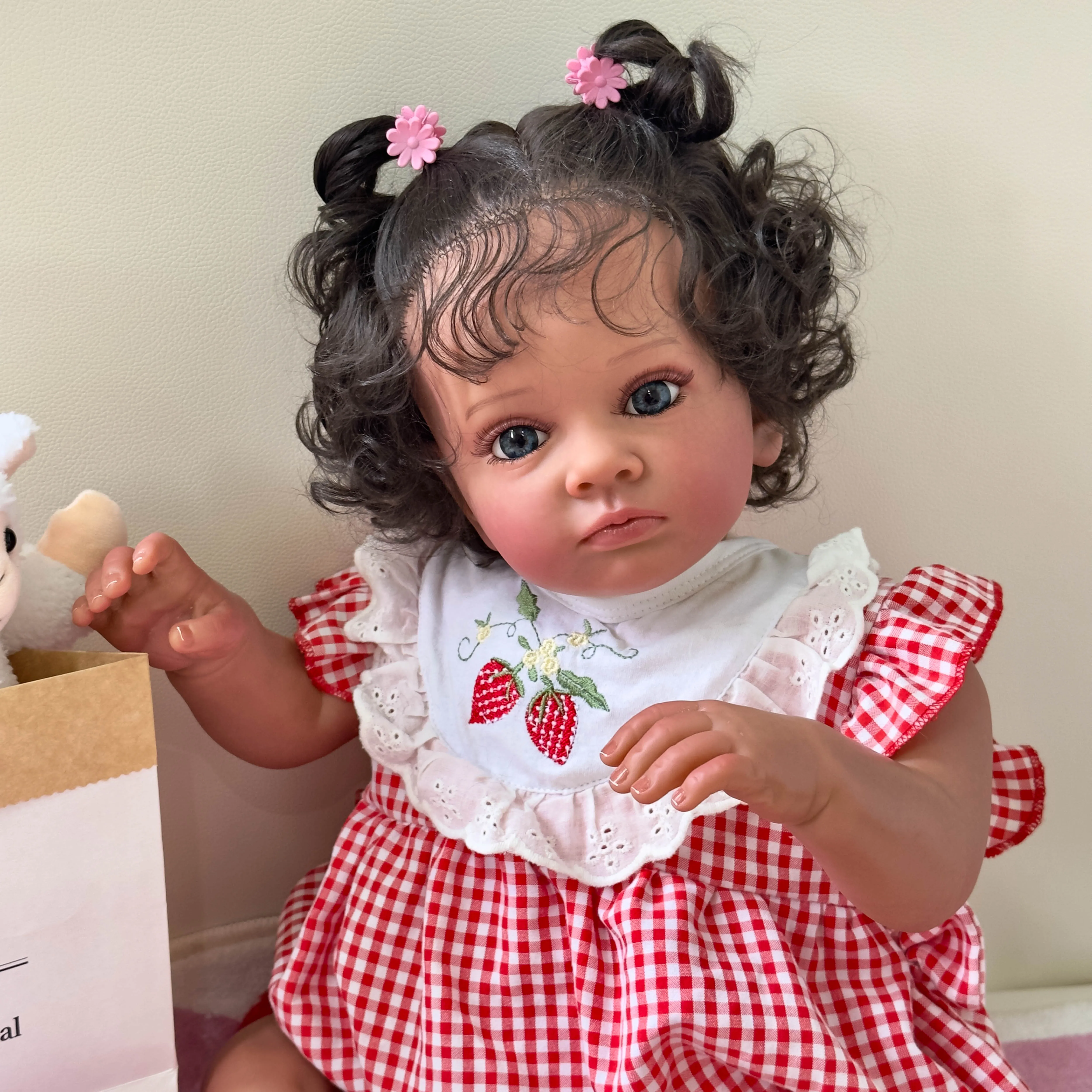 60 CM 3D Dažai, Odos Venos Silikono Reborn Baby Doll Tutti Mergina Rankų darbo Princesė Bamblys Žaislas Bebe Menininkas Kolekcija