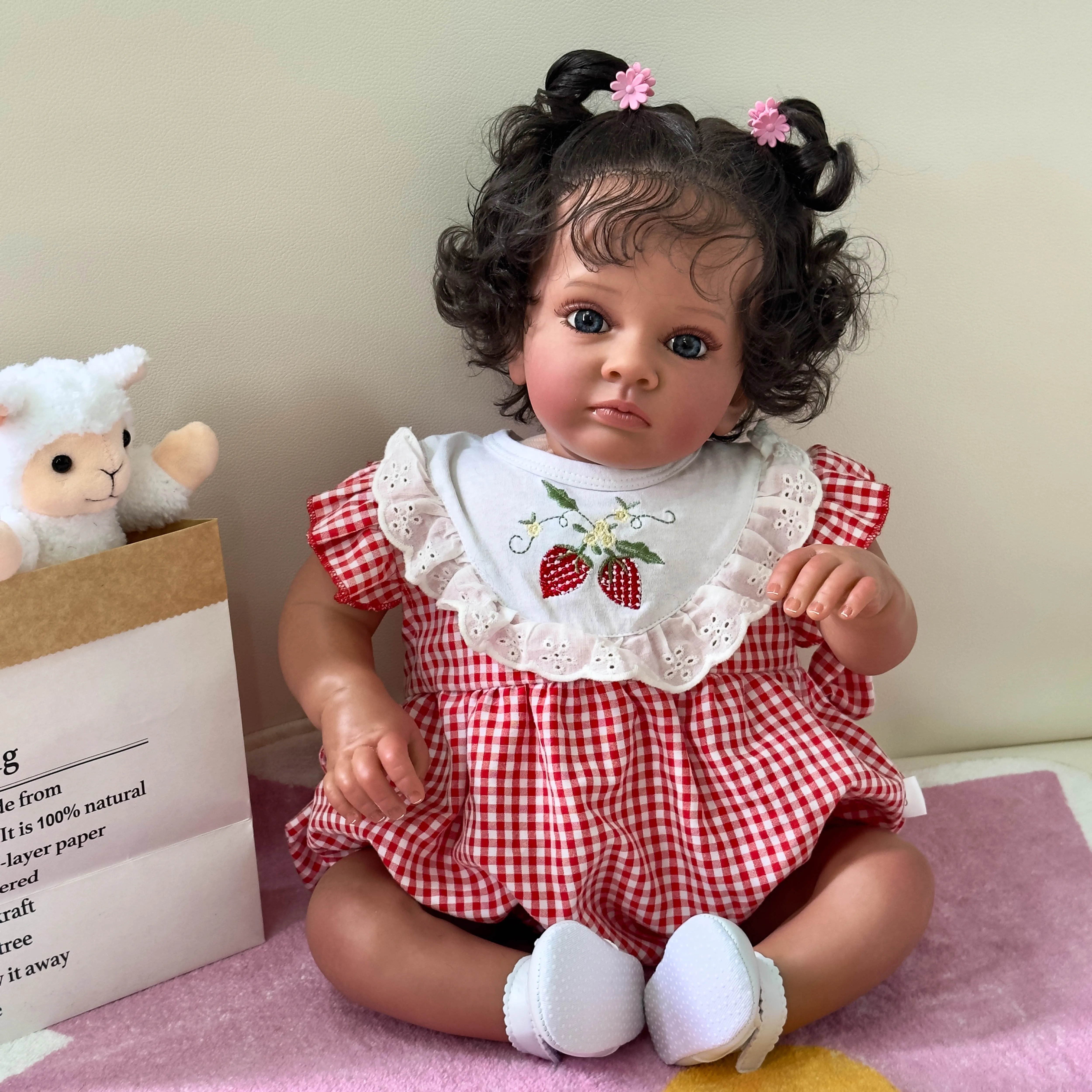 60 CM 3D Dažai, Odos Venos Silikono Reborn Baby Doll Tutti Mergina Rankų darbo Princesė Bamblys Žaislas Bebe Menininkas Kolekcija
