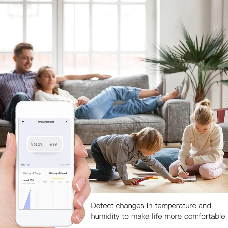 6X Tuya Smart Zigbee 3.0 Smart Temperatūros Ir Drėgmės Jutiklis Baterija Saugumo Su Tuya Smart Gyvenimo Alexa B)