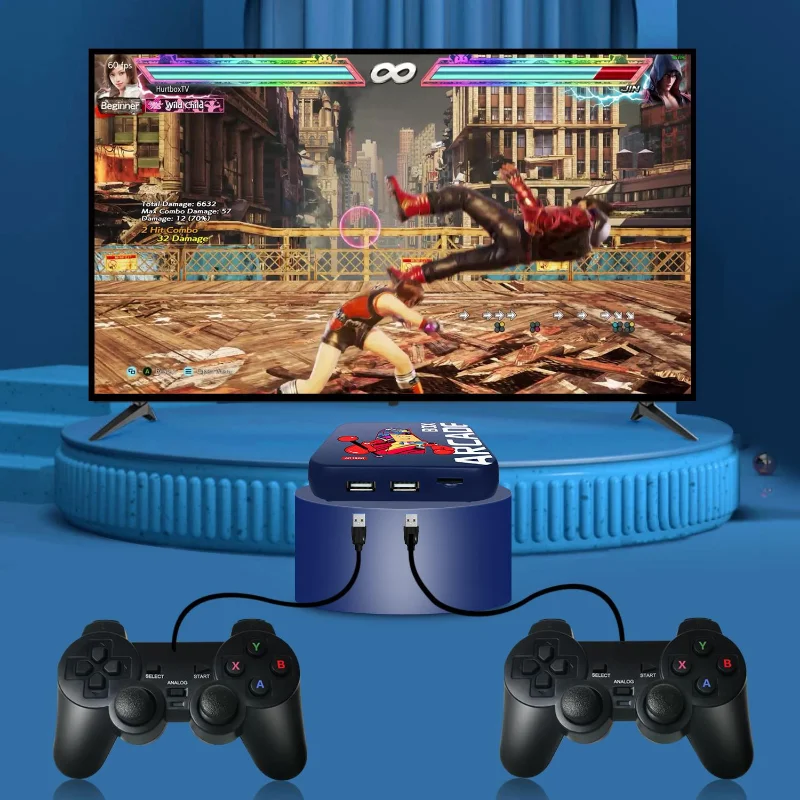 Arcade Žaidimų Konsolės Lange dėl PS1/DC/Naomi 64GB Klasikinis Retro 33000+ Žaidimai Super Konsolę 4K HD Ekranas TV Projektoriaus Ekranas