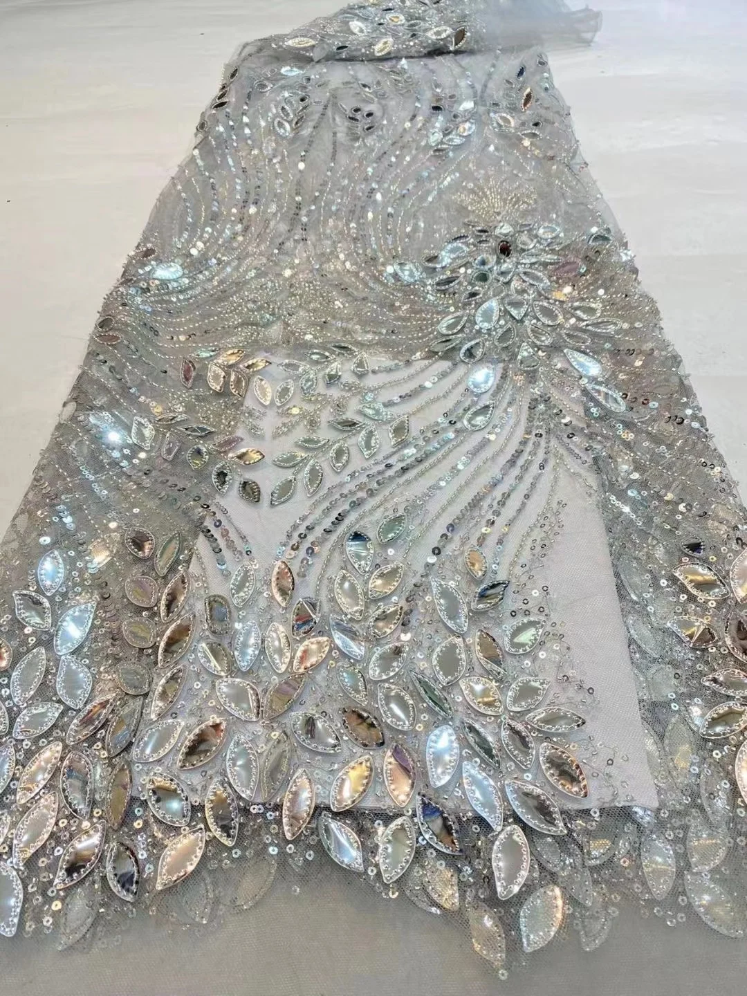 Aukštos Kokybės Aukso Mados Prancūzijos Tiulio Su Karoliukais Nėrinių Audinys, Afrikos, Nigerijos Blizgančiais Nėrinių Audinio Vestuvinė Suknelė Suknelė