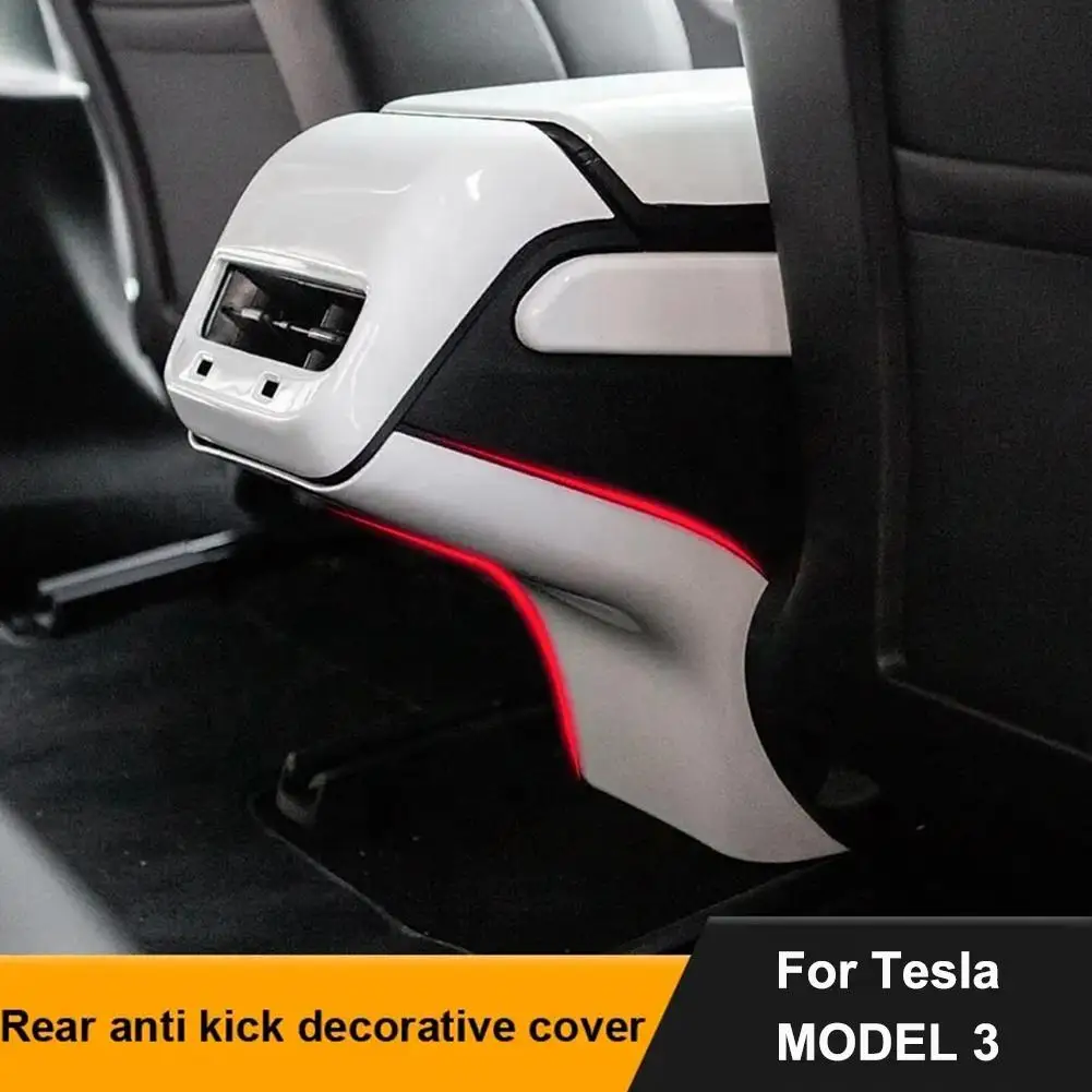 Automobilių Galinis Oro Kondicionierius, Ventiliacijos Angos Anti Kick Apdaila Padengti Tesla Model 3 Anglies Pluošto Skydelio Dangtelį Reikmenys, Interjero Dekoro