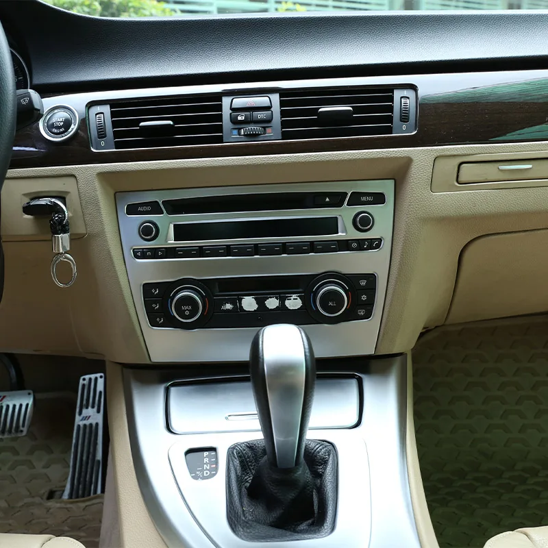 BMW 3 Serijos E90 E91 ABS Automobilio Centrinio Kontrolės Oro Kondicionavimo sistema garso Reguliavimo Dekoratyviniai Skydo Lipdukas Automobilių Reikmenys