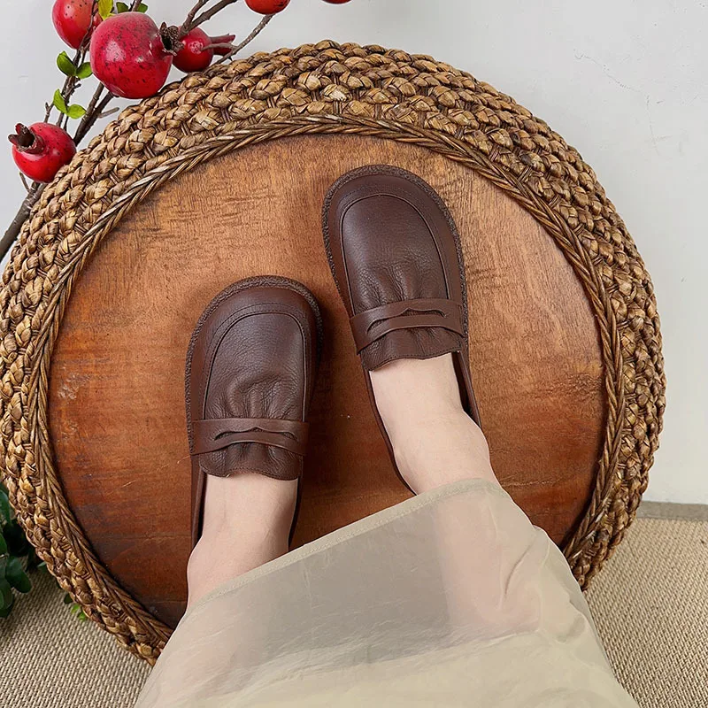 Careaymade-Nauji natūralios Odos moteriški batai Pavasario Minkštas Padas Patogus Pupelių Batai moteriški Vieną Butai Mamos Laisvalaikio Bateliai