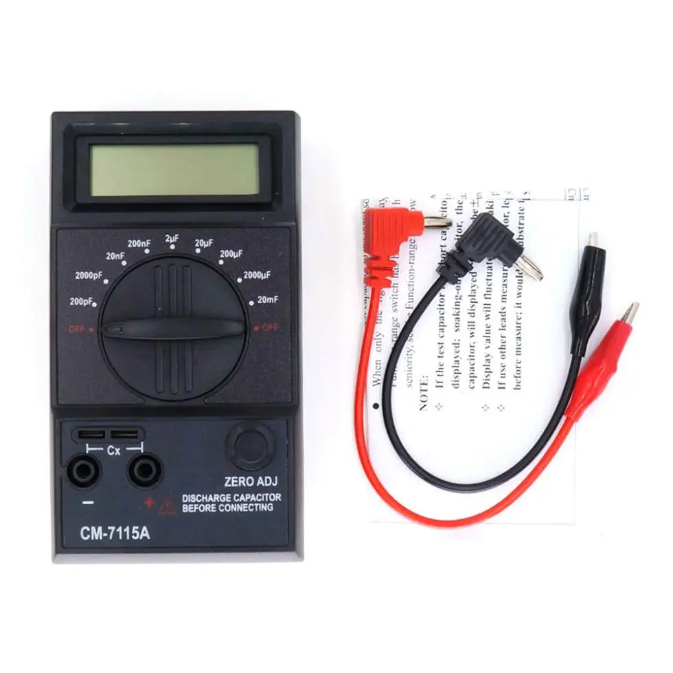 CM7115A Skaitmeninis Multimetras Talpa Matuoklis Testeris-LCD Ekranas Kondensatorius Matavimo Įrankis Dual Šlaito Integruotas A/D Konverteris