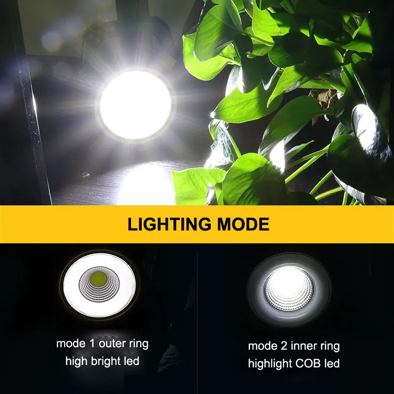 Didmeninė COB LED Saulės Žibintas USB Įkrovimo labai Šviesus Lauko Avarinė Banko Darbo Žibintai, Žvejyba,Žygiai,Stovyklavimas