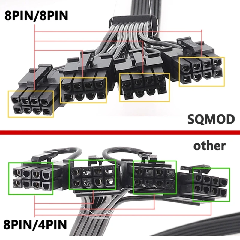 Greitųjų 4 8Pin į 16Pin PCI5.0 Grafikos Plokštę, Maitinimo Adapteris Kabelio 12VHPWR 16PIN(12+4) Tiesiai 90 Alkūnė Lenkti Galva