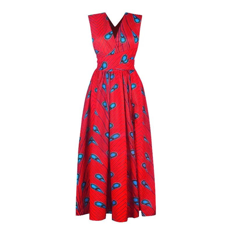 Indie Stiliaus Afrikos Suknelės Moterims Gėlių Dashiki Spausdinti Maxi Dress Ilga Vasaros Mados 2023 Tvarstis Elegantiškas Afrikos Drabužiai