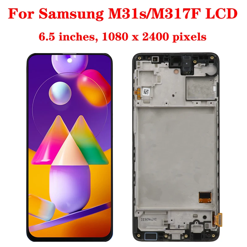LCD Ekranas Jutiklinis Ekranas skaitmeninis keitiklis Asamblėjos Skydelis, tamanho originalus, apto para Samsung Galaxy M31s, SM-M317F, M317F, DS, 6.5