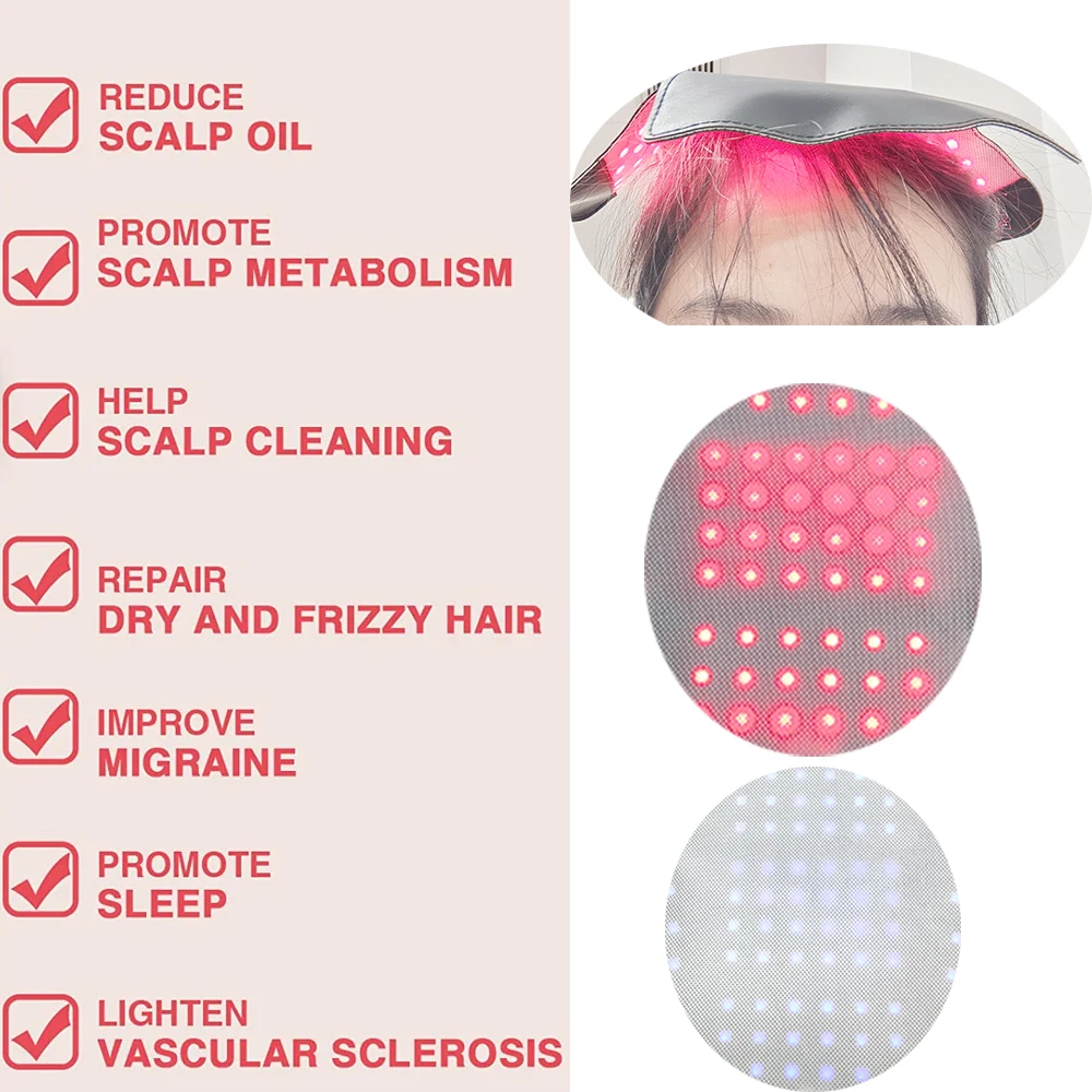 LLLT Terapija, plaukų slinkimas gydymo 650nm 100 diodų LED šalmas plaukai atauga