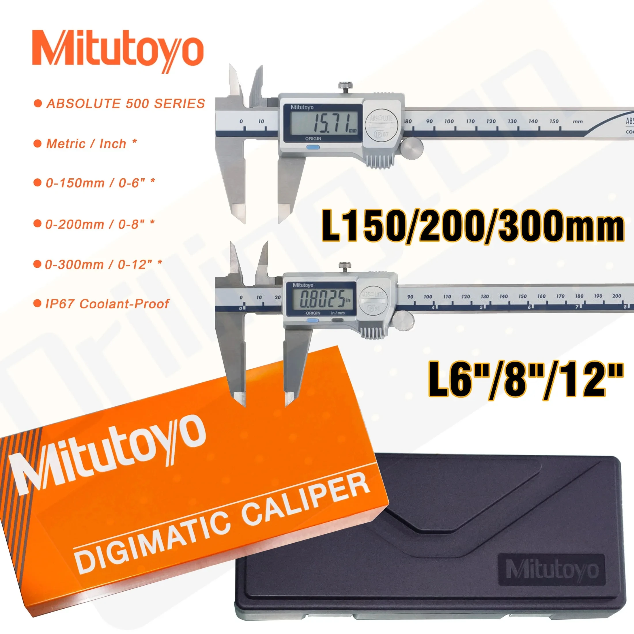 Mitutoyo 293-230-30 Digimatic Staliuko, Asortimentą 0-25 mm, PAL Produkcija , IP65 , Tikslumo 0.001 mm