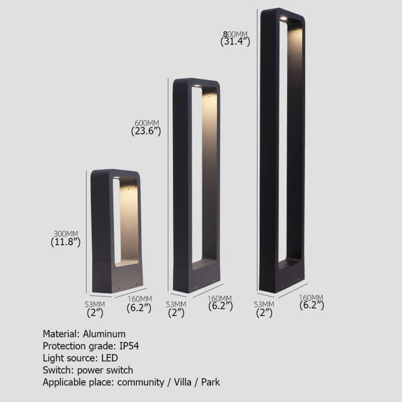 Moderni Vejos Šviesos Aliuminio, atsparus Vandeniui IP56 LED Lempos Kūrybos Dekoratyvinis Sodo Vila Dvipusis Parkas