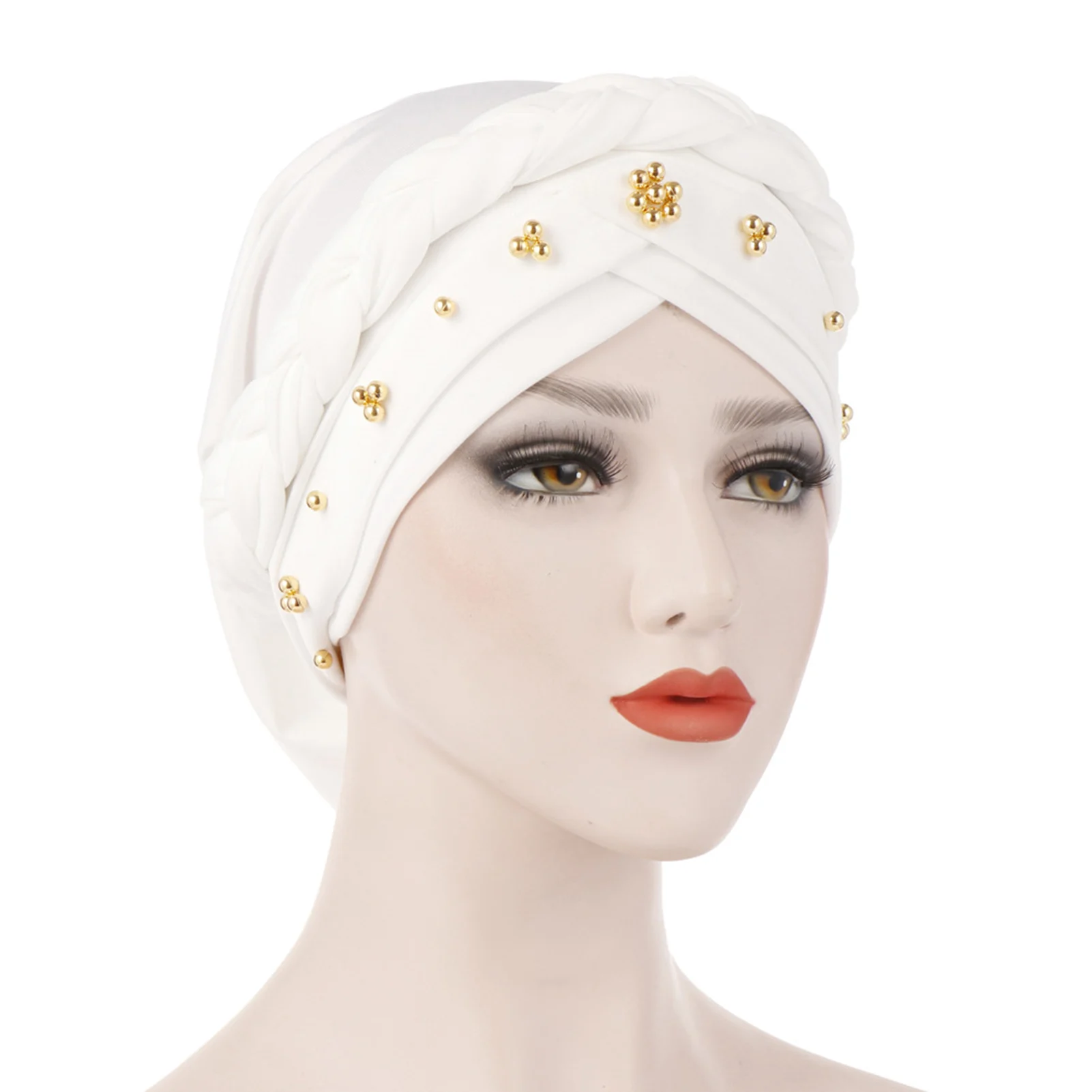 Moterų Turbaną Kepurės Pearl Musulmonų Turbaną Skrybėlę Labai Ruožas Turbaną Chemo Bžūp Skrybėlės moterims Merginos PR Pardavimas