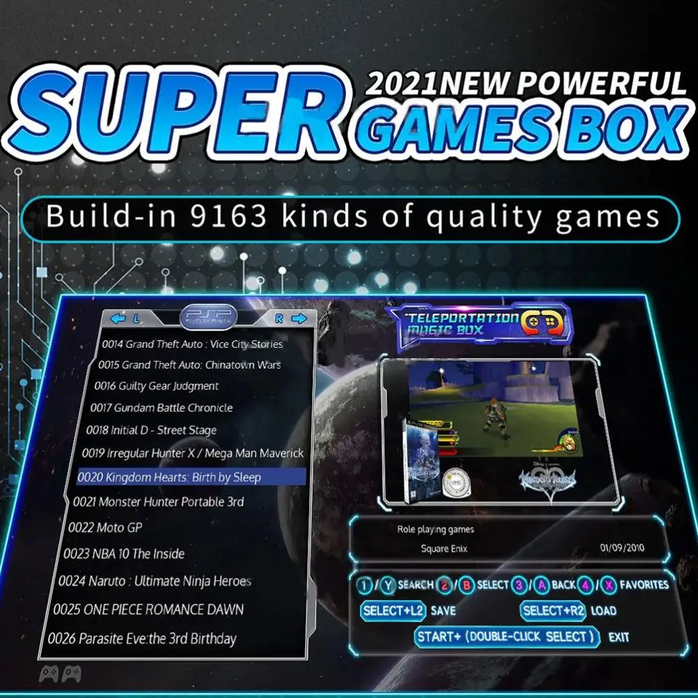 NAUJAS X5S Retro Žaidimų Konsolės Žaidėjas 3D HD TV Vaizdo Žaidimų Pultai, WiFi Super Žaidimo Dėžutės 64GB Už PS1/PSP/N64/DC Su 9000+ Žaidimai