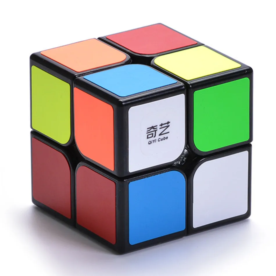 QiYi2x2x2 Mini Pocket Kubo Qidi 2x2 Magic Cube Greitis 2x2 Stickerless Black Magic Cube Profesija Kubo Švietimo Žaislas