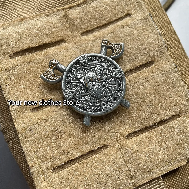Retro Šiaurės Vikingų Totem Metalo Pleistrai Apskrito Modelio Lauko Taktinių Badge 