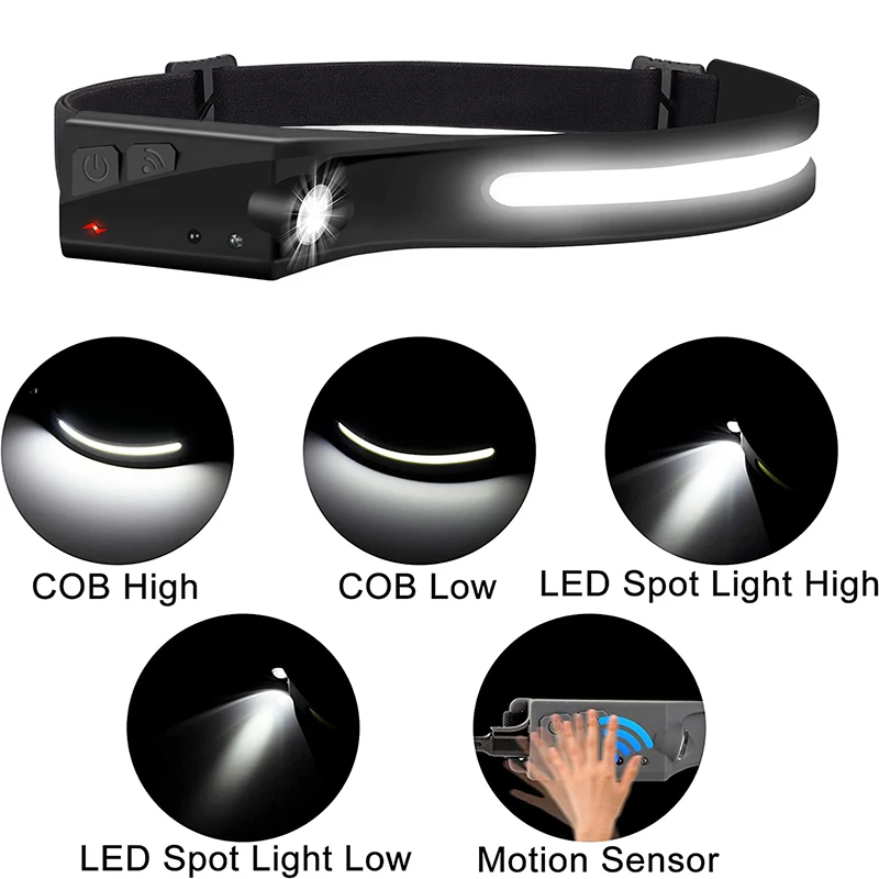 Smart USB Žibintai LED Nešiojamų skydelis nuo saulės Šviesos Naktį Veikia apšvietimo Žibintai Su Adapteriu Lauko Sporto Silikono priekiniai Žibintai