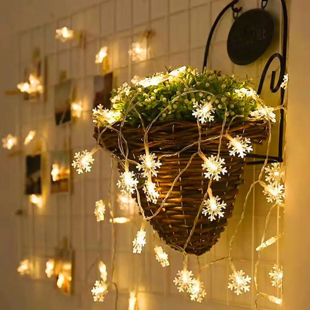 Snaigės LED Styginių Šviesos Pasakų Šiltai Balta Girlianda Namuose Kalėdų Pasakų Žibintai, Vestuvių Dekoras Kalėdų Dekoro Namų Navidad