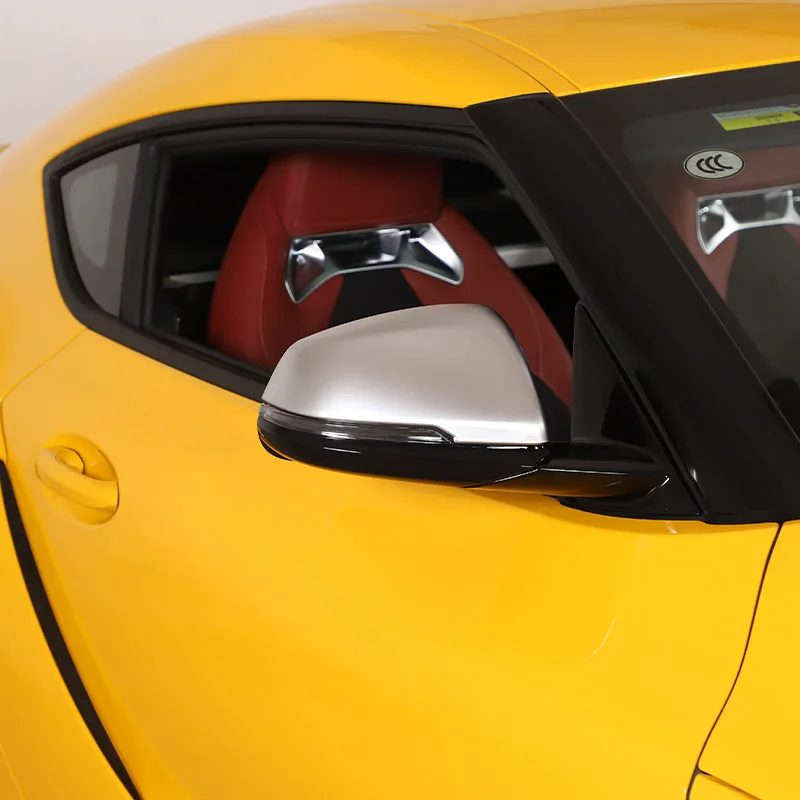 Toyota GR Supra A90 2019-2022 ABS Anglies Pluošto/Sidabro Automobilių Šildomi galinio vaizdo Veidrodėliai Padengti Dekoratyvinis Lipdukas, Auto Priedai