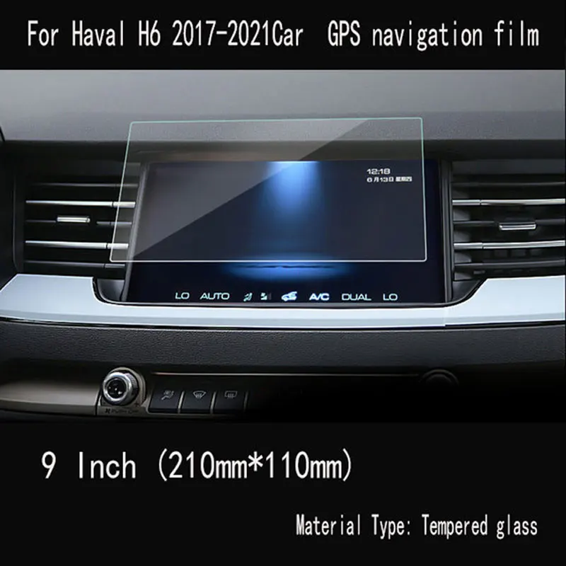 Už Haval H6 2017-2021 Automobilių GPS navigacijos kino ekranu Grūdintas stiklas, apsauginė plėvelė Anti-scratch Plėvele, Interjero Priedai
