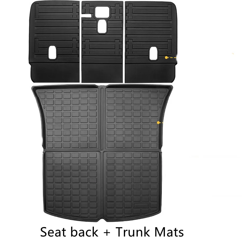 Už Tesla Model Y Galinės Sėdynės Nugaros Raštas Anti-Kick Kilimėliai TPE Sėdynės Padengti & Bagažinės Kilimėliai Pėdos Padas Modelis Y 2022 Priedai