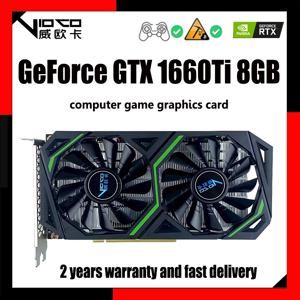 VIOCO Grafika Kortelės GTX1660ti 6GB GDDR6 192bit Žaidimas GPU NVIDIA GeForce GTX 1660 6G Ti Stalinis Kompiuteris Žaidimų