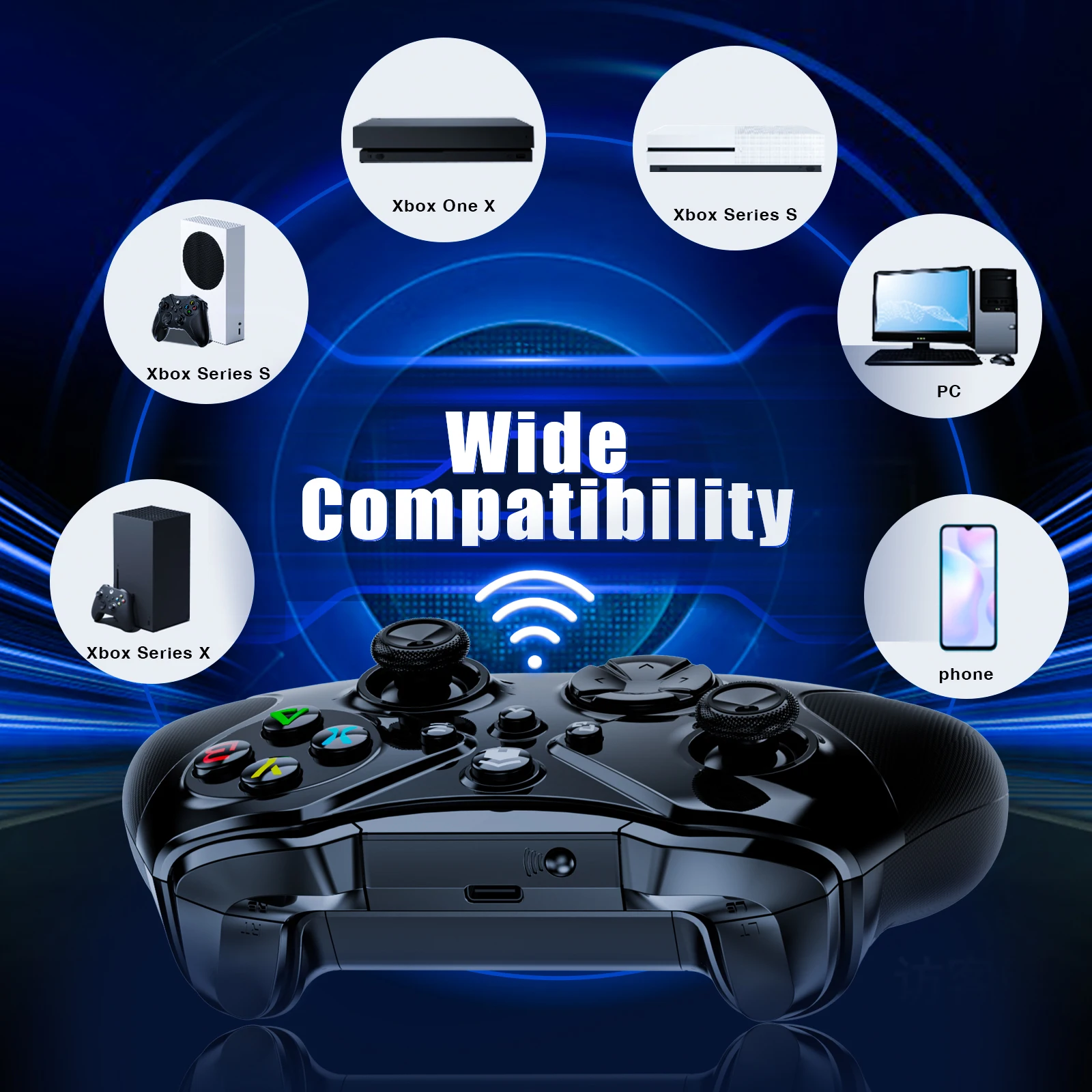 Xbox Vienas Gamepad Wifi/2.4 G Konsolės Bevielio ryšio Valdiklis, PC Vaizdo Žaidimas, Kreiptuką, 3D Stereo Žaidimų Priedai