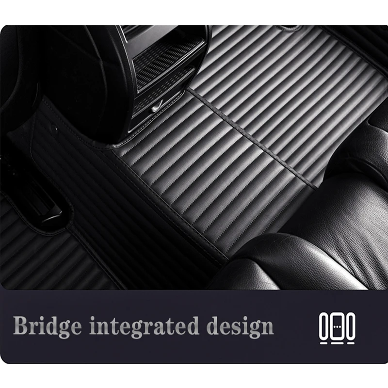 YOTONWAN Prabanga 7D Custom Stiliaus Odinę emblemą Automobilio Grindų Kilimėlio 100％ Už Greely Emgrand EB7 LC X7 GX7 EX7 Auto Priedai