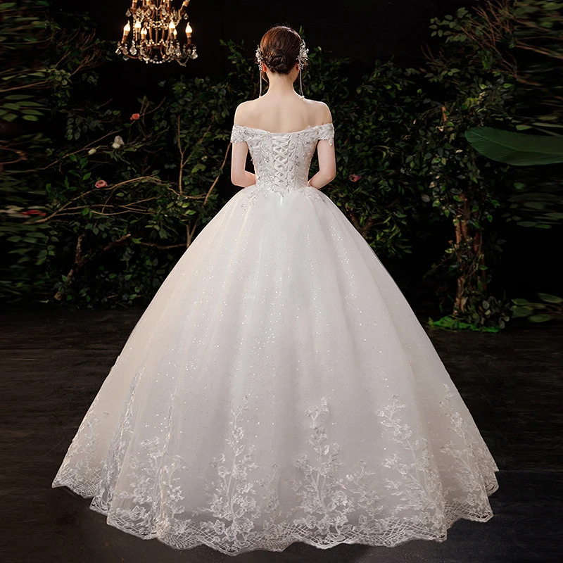 2021 Naujas Elegantiškas Valtis Kaklo Vestuvių Suknelė Spindi Blizgučiai Suknelė Plius Dydis Užsakymą Pagaminti Vestuvių Suknelės Vestido De Noiva