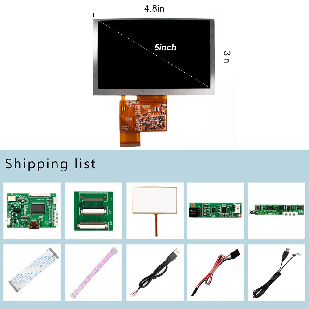 5 800X480 Varžinio Jutiklinis Jutiklis LCD Ekranas ir HD MI Valdiklio plokštės