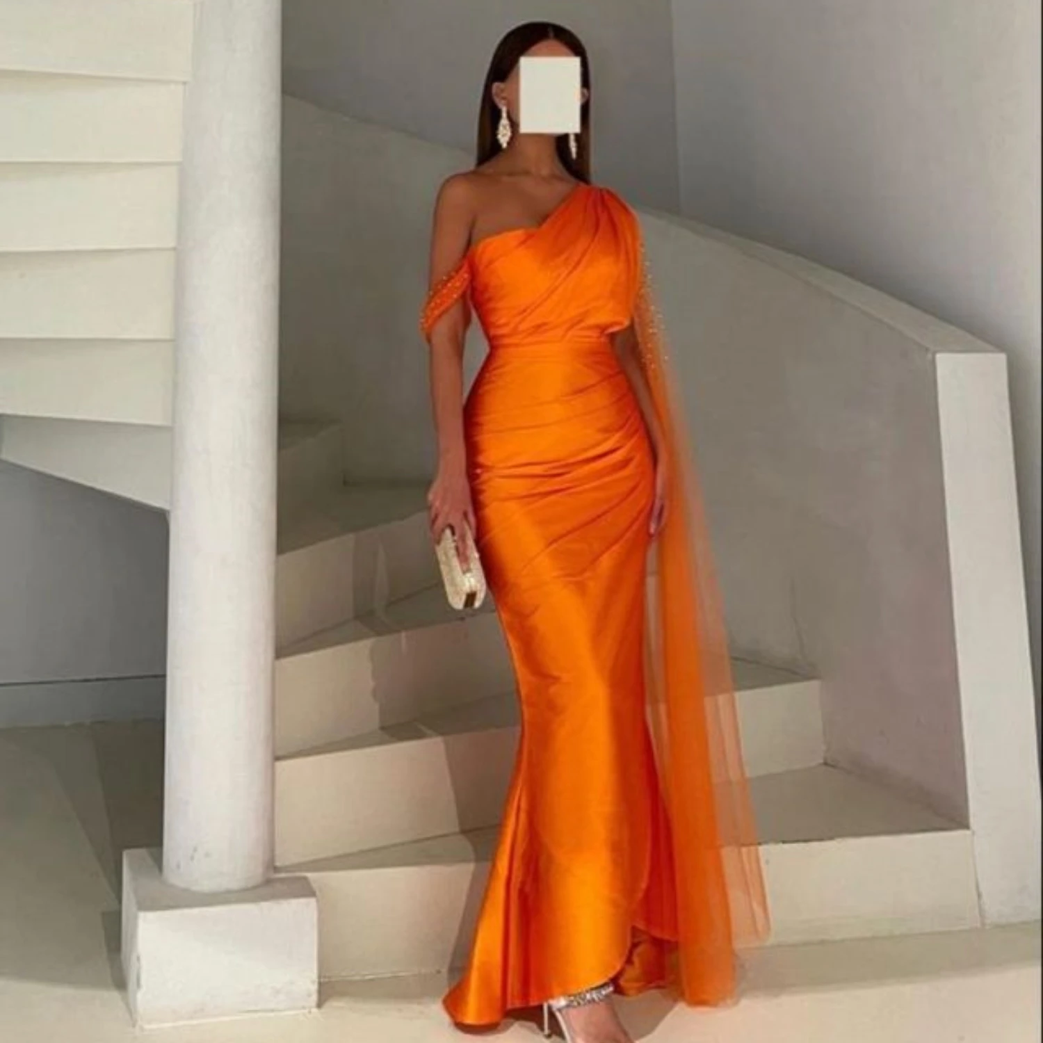 Liucija Žmonės Vakaro Suknelės Undinė Vieną Petį Saudo Arabija Oficialų Suknelė Su Tiulio Deformuoti Moterų Prom Šalis, Chalatai 2023