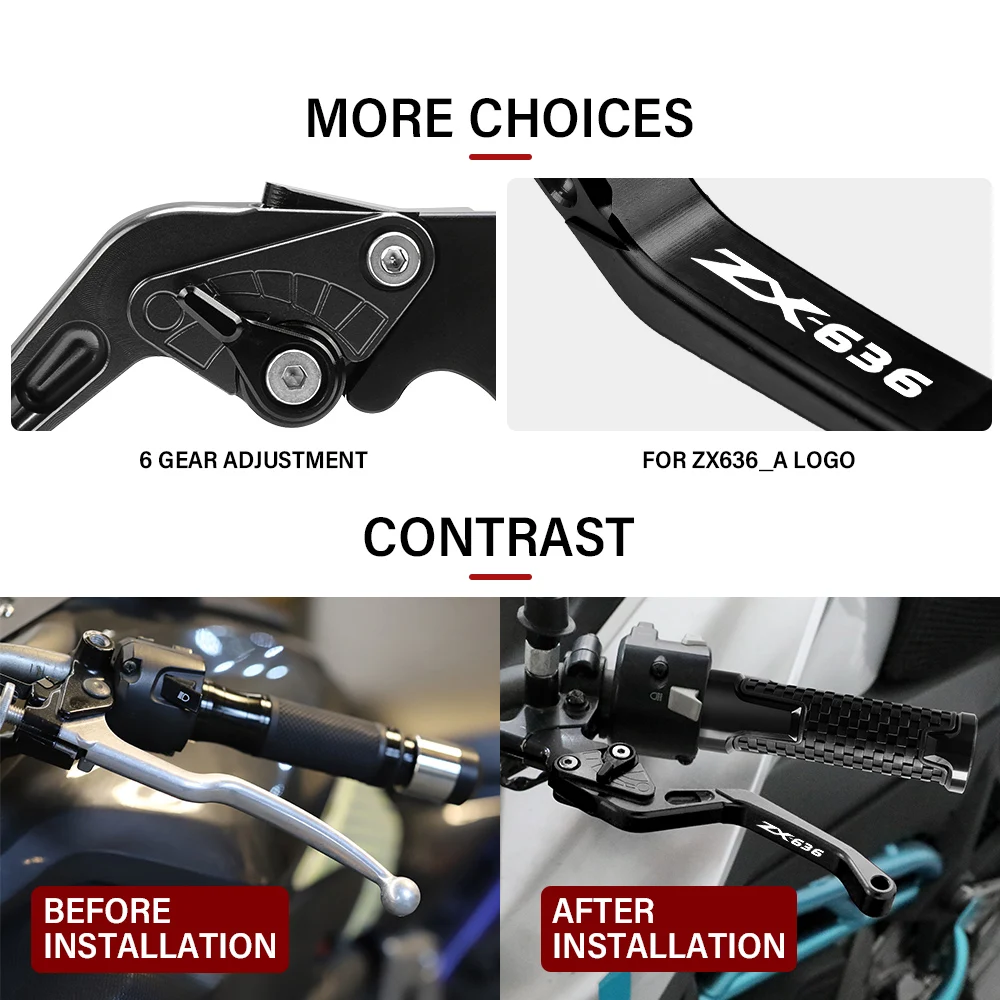 Motociklų Keitimui Priedai CNC Aliuminio Stabdžių ir Sankabos Svirtelė Kawasaki ZX ZX636-636 2019 2020 2021 2022 ZX 636